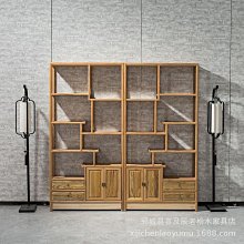 新中式實木置物架書房隔斷博古架收納茶葉店展示架茶葉儲物柜子 歷史價格詳細信息