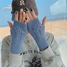 半指毛線手套女秋冬季加厚保暖露指觸屏針織手套學生寫字袖套護腕 歷史價格詳細信息
