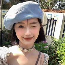 大頭圍貝雷帽女字母男帽子前進帽日系黑色蓓蕾帽潮復古韓版文藝 歷史價格詳細信息
