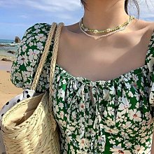 彩色串珠珍珠項鏈女款夏季輕奢小眾新款2024爆款多巴胺鎖骨鏈頸鏈~晴天 歷史價格詳細信息