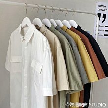 情侶 襯衫口袋襯衫 軍裝襯衫 工裝 短袖襯衫 襯衫外套襯衫男【C22】 歷史價格詳細信息