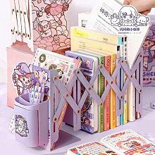 可伸縮書立架創意高中簡約鐵書架桌上學生用書靠書檔書託書隔書夾 桌面 收納 歷史價格詳細信息