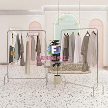 不銹鋼服裝店展示架落地上墻陳列專用女裝掛衣架單桿貨架移動輪-范斯頓配件工廠 歷史價格詳細信息