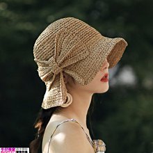 小沿草帽女夏季防曬遮陽帽日系百搭凹頂出游草編禮帽休閑時尚-沐雨家居 歷史價格詳細信息