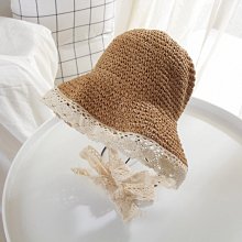 草帽蕾絲花邊蝴蝶結草帽鏤空海邊帽子度假草編遮陽帽甜美拍照沙灘帽 新品 歷史價格詳細信息