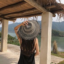 FINDSENSE X 海邊系帶網紅遮陽帽子女小清新蘿莉帽日系折疊編織草帽 歷史價格詳細信息