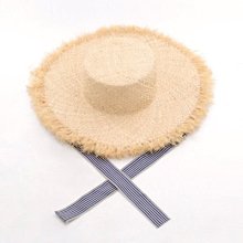 磨邊平頂拉菲草草帽女夏沙灘出遊海邊度假防曬草編遮陽帽英倫禮帽 歷史價格詳細信息