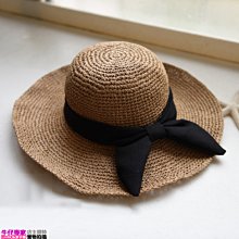 Linda私家衣櫥*草帽女日系優雅蝴蝶結飄帶平頂禮帽拉菲草夏季出遊沙灘大簷遮陽帽 歷史價格詳細信息