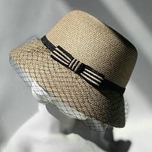 草帽 夏帽子女法式渔夫草帽镂空编织渔夫帽飘带海边度假防晒遮阳显脸小~熱銷 歷史價格詳細信息