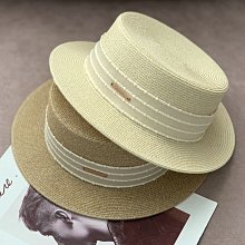 草帽 法式夏天草帽礼帽女遮阳防晒平沿宽檐凹造型显脸小度假沙滩休闲~熱銷 歷史價格詳細信息