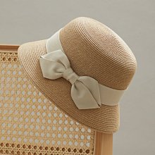 草帽 法式优雅复古宝草绿带平顶礼帽女夏天遮阳防晒沙滩度假巴拿马草帽~熱銷 歷史價格詳細信息