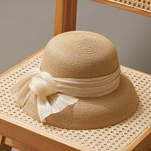 草帽 夏帽子女法式渔夫草帽镂空编织渔夫帽飘带海边度假防晒遮阳显脸小~熱銷 歷史價格詳細信息