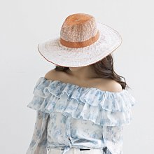 草帽 春夏新款时尚镂空花编织加丝带纸草大檐平顶草帽度假沙滩遮阳帽女~熱銷 歷史價格詳細信息
