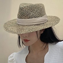 草帽 欧美夏天白色平檐宽檐女式草帽女士爵士帽礼帽遮阳帽子沙滩帽夏季~熱銷 歷史價格詳細信息
