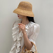 草帽 法式优雅复古宝草绿带平顶礼帽女夏天遮阳防晒沙滩度假巴拿马草帽~熱銷 歷史價格詳細信息