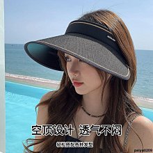 草帽新款顯臉小遮陽帽子夏季防曬帽女防紫外線大帽檐沙灘空頂草帽 新品 歷史價格詳細信息