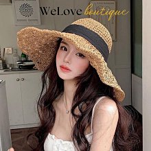 韓版草編兒童親子蝴蝶結沙灘草帽夏季女士帽子防曬空頂帽遮陽帽 歷史價格詳細信息