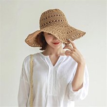 草帽 甜美百搭鏤空可折疊草帽 遮陽帽漁夫帽純手工編織鉤針草帽女夏天鏤空大沿帽海邊沙灘帽度假遮陽帽 甜美百搭鏤空可折疊草帽 歷史價格詳細信息