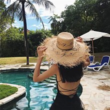 防曬草帽子女韓版大帽檐棉紗夏季戶外旅游時尚搭漁夫空頂遮陽帽 歷史價格詳細信息