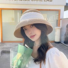 草帽 法式夏天渔夫草帽女立体拉菲草手工编织防晒遮阳凹造型度假韩版潮~熱銷 歷史價格詳細信息