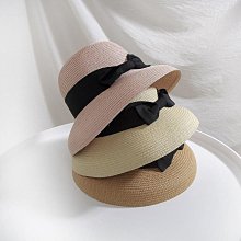 蝴蝶結草帽女沙灘出游度假韓版潮遮陽防曬帽夏季海邊可折疊太陽帽-雙喜生活館 歷史價格詳細信息