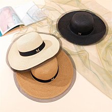 M標大頭圍帽子女夏款遮陽帽女防曬英倫禮帽時尚平頂草帽太陽帽女 歷史價格詳細信息