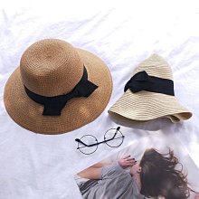 遮陽草帽 復古飄帶黑色網紅草帽遮陽帽防曬度假海邊沙灘帽子女夏大檐太陽帽930 NN041 歷史價格詳細信息