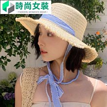 大帽簷平頂草帽女夏季海邊度假飄帶沙灘帽抗UV遮陽防曬帽遮陽帽 歷史價格詳細信息