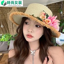 大帽簷平頂草帽女夏季海邊度假飄帶沙灘帽抗UV遮陽防曬帽遮陽帽 歷史價格詳細信息