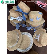平頂帽子女時尚蝴蝶結草帽韓版潮法式沙灘防曬遮陽英倫風禮帽 歷史價格詳細信息
