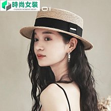 草帽春夏拉菲草平頂草帽女真絲麻簡約輕奢平檐禮帽草編遮陽帽防曬帽夏 新品 歷史價格詳細信息