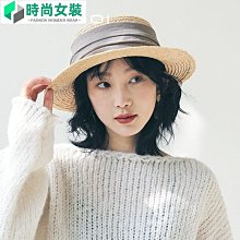 草帽春夏拉菲草平頂草帽女真絲麻簡約輕奢平檐禮帽草編遮陽帽防曬帽夏 新品 歷史價格詳細信息