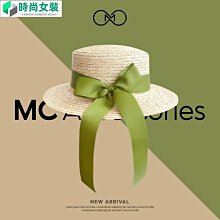 草帽藍墨竹L.MOZ草帽子平頂女新款法式草編織遮陽禮帽夏天大頭圍 新品 歷史價格詳細信息