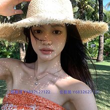 拉菲草草帽女大帽檐夏天沙灘海邊帽子女款2024新款防曬遮陽太陽帽-佳藝居 歷史價格詳細信息