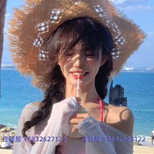 草帽海邊太陽帽大檐網紅草帽女旅游小清新度假遮陽帽子出游防曬沙灘帽 新品 歷史價格詳細信息