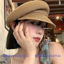 草帽 新款夏天拉菲草小礼帽女平顶草帽小檐平沿手工编织防晒遮阳沙滩帽~熱銷 歷史價格詳細信息