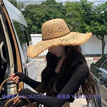 大檐拉菲草帽女毛邊鏤空波西米亞西部牛仔爵士草編帽子度假沙灘帽-佳藝居 歷史價格詳細信息