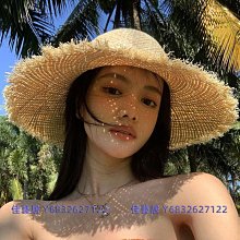 草帽蕾絲邊草編太陽帽子女大帽檐夏季透氣草帽海邊遮全臉遮陽防曬帽子 新品 歷史價格詳細信息