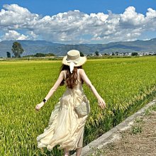 草帽蕾絲編織平頂草帽女夏季海邊度假沙灘遮陽防曬帽法式赫本風太陽帽 新品 歷史價格詳細信息