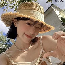 蝴蝶結草帽 草帽 拉菲草草帽 帽子 韓版 草帽 夏天 拉菲草毛邊草帽 大沿帽 遮陽帽 海灘風 森林系 手工編織蝴蝶結草帽 歷史價格詳細信息