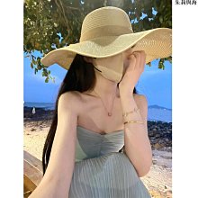 草帽拉菲草帽女夏季新款海邊大檐沙灘帽防曬防紫外線遮陽帽漁夫帽 新品 歷史價格詳細信息