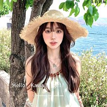 草帽蝴蝶結草帽女夏天出游草編防曬遮陽大檐帽子可折疊海邊度假太陽帽 新品 歷史價格詳細信息