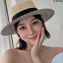 草帽 夏季新款法式大檐遮阳麦秆草帽礼帽女式优雅复古度假海边出游防晒~熱銷 歷史價格詳細信息