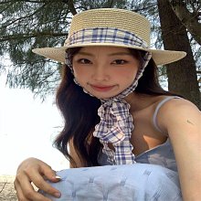 草帽女春夏天海邊遮陽防晒沙灘日系時尚百搭蝴蝶結氣質平頂禮潮流-時尚女裝 歷史價格詳細信息