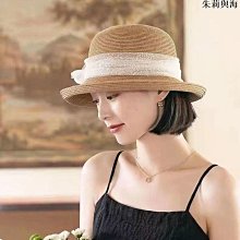 【防晒帽子】遮陽帽草帽女夏季蕾絲綁帶漁夫帽子女海邊沙灘防晒遮臉手工太陽帽-時尚女裝 歷史價格詳細信息