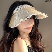 草帽蕾絲邊草編太陽帽子女大帽檐夏季透氣草帽海邊遮全臉遮陽防曬帽子 新品 歷史價格詳細信息