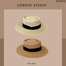 草編平頂禮帽女夏天出游防曬遮陽帽小眾款平頂帽日系穿搭休閑草帽-沐雨家居 歷史價格詳細信息