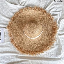 日系毛邊草帽洋氣飄帶蝴蝶結防晒女海邊休閒度假沙灘帽遮陽禮帽潮-時尚女裝 歷史價格詳細信息