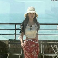 草帽 法式夏天草帽礼帽女遮阳防晒平沿宽檐凹造型显脸小度假沙滩休闲~熱銷 歷史價格詳細信息