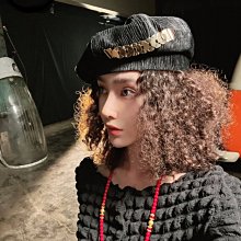 【鈷藍家】原創設計獨特小眾帽飾甜酷帥磨砂仿皮黑*米兩色平頂帽鴨舌帽龐克風粗鏈條歐美辣妹秋冬百搭車縫線格子報童帽子 歷史價格詳細信息